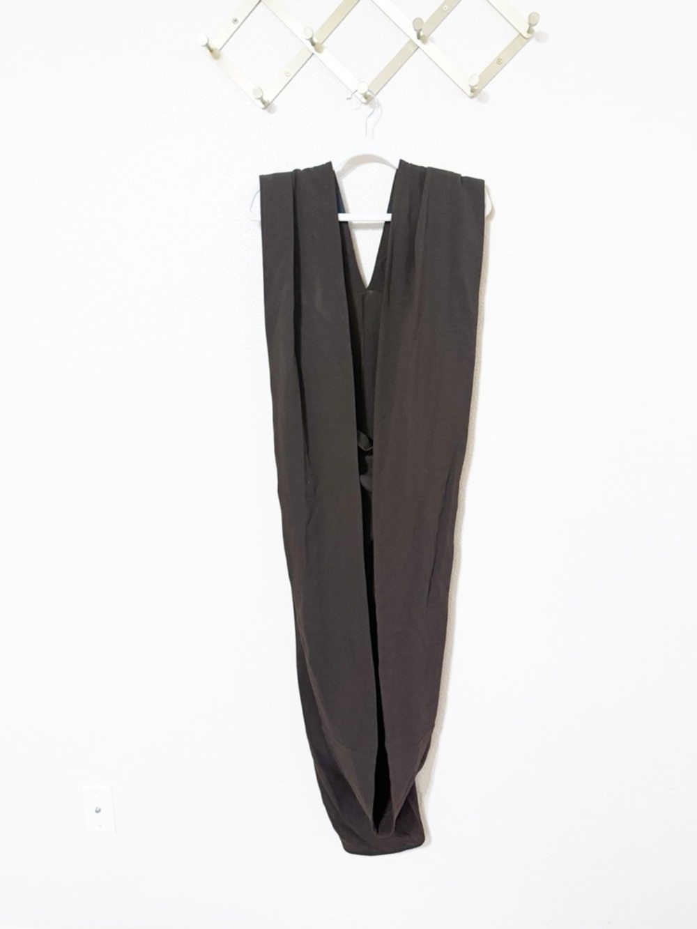 Paloma Wool Alberch Strapless Wool Blend Chocolate Brown Dress w/ Attached Scarf - Picture 8 of 12